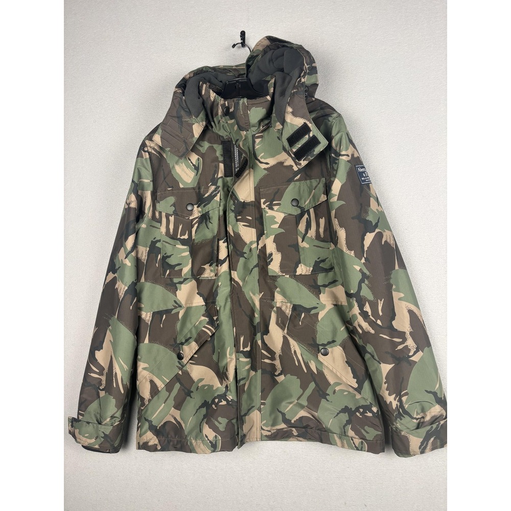 Abercrombie & Fitch Jacket Mens Medium Camo Hooded Fleece Lined Winter Parka